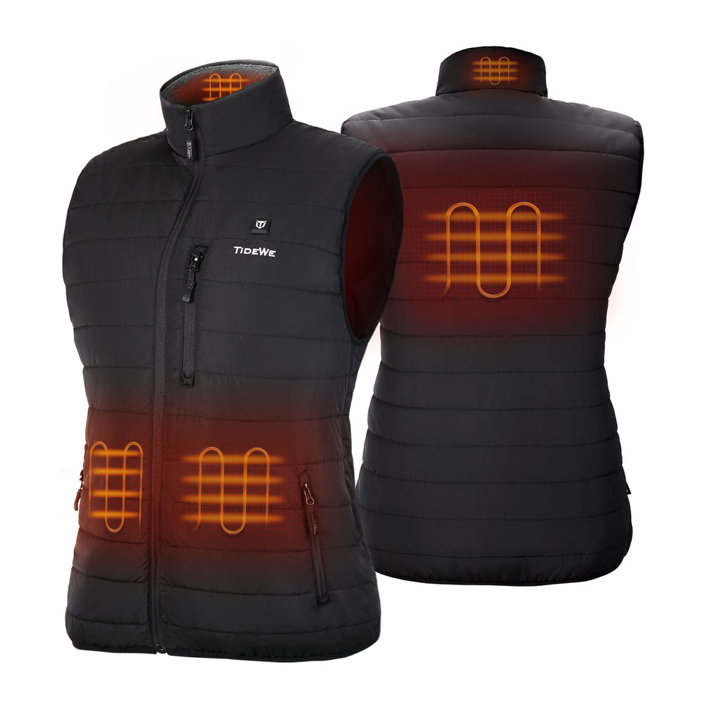 Black Heated Vest with Battery Pack for Women