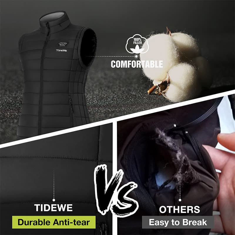 Tidewe comfortable and durable Heated Vest is durable than others 
