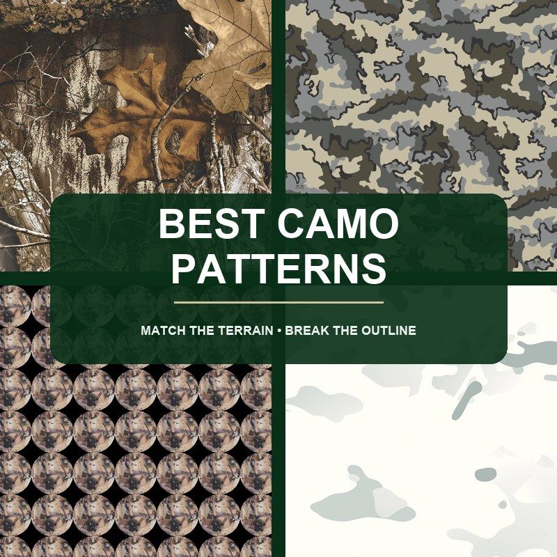 Best camo patterns for woodland, open country, marsh, and snow hunting terrain