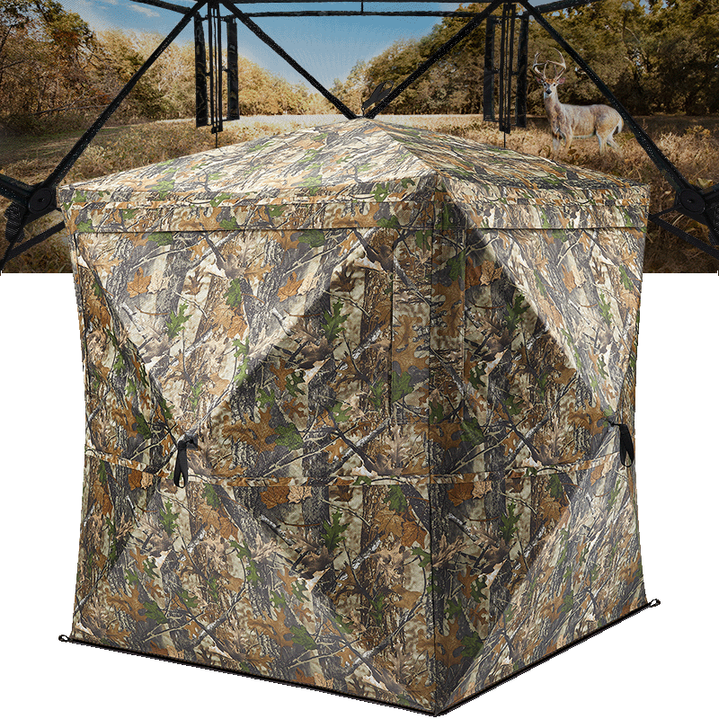 270° See Through 1-2 Person Hunting Blind, Pop Up Ground Deer Blind