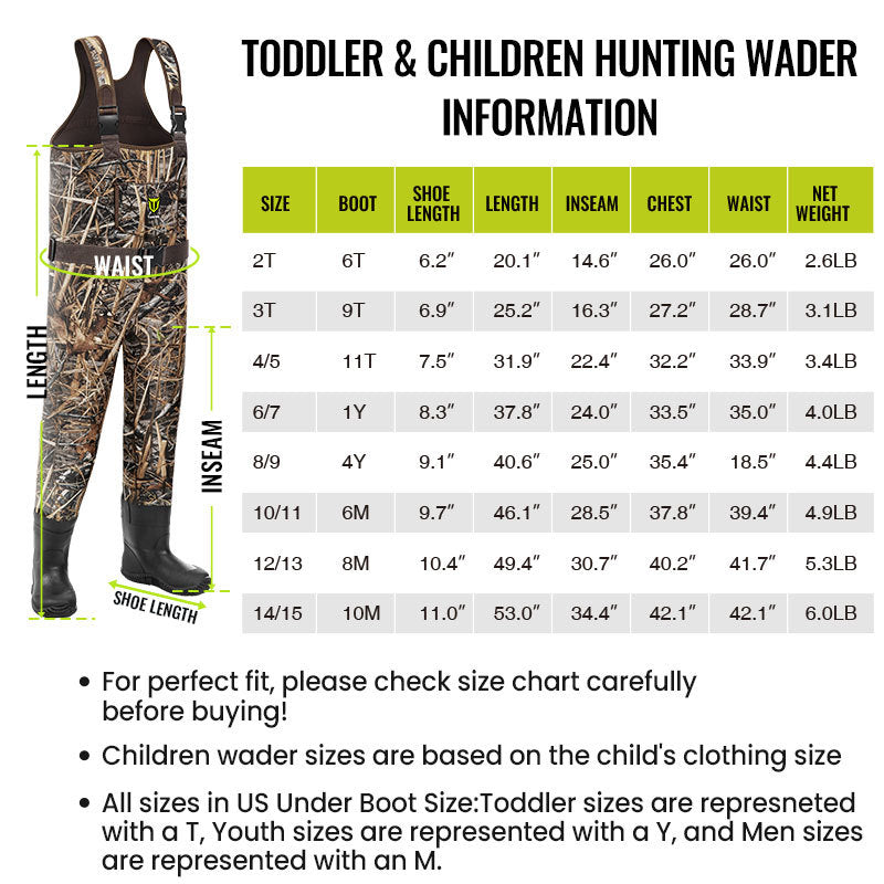 Toddler & Children Hunting Wader information