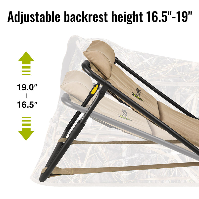 Adjustable backrest height 16.5 to 19 inches