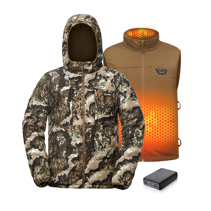 Heated Hunting Jacket for Men | 3-in-1 Coat with 12V Battery Pack