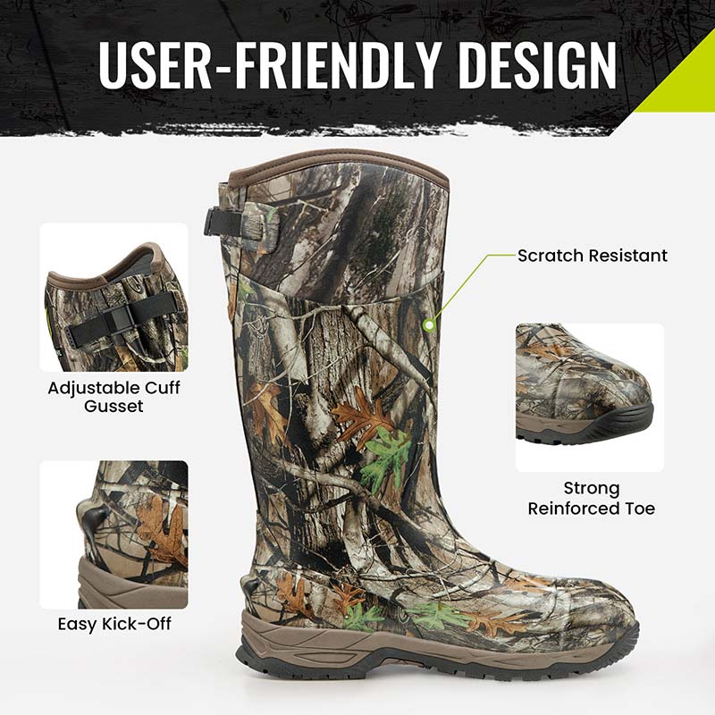 Camo Rubber Rain Boots  Insulated Hunting Boots - TideWe