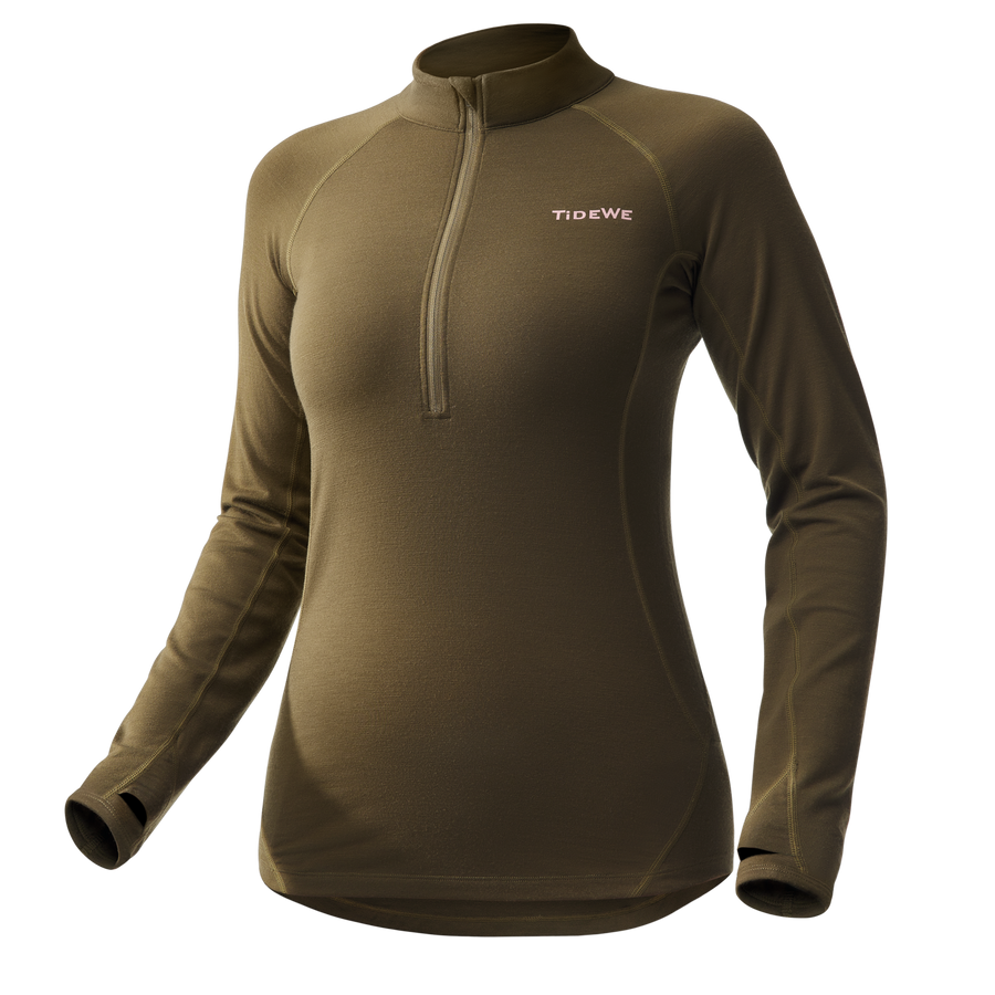 MerinoCore 1/2 Zip Merino Wool Base Layer | Women's Deer Hunting Apparel | Cold Weather Base Layer Clothing