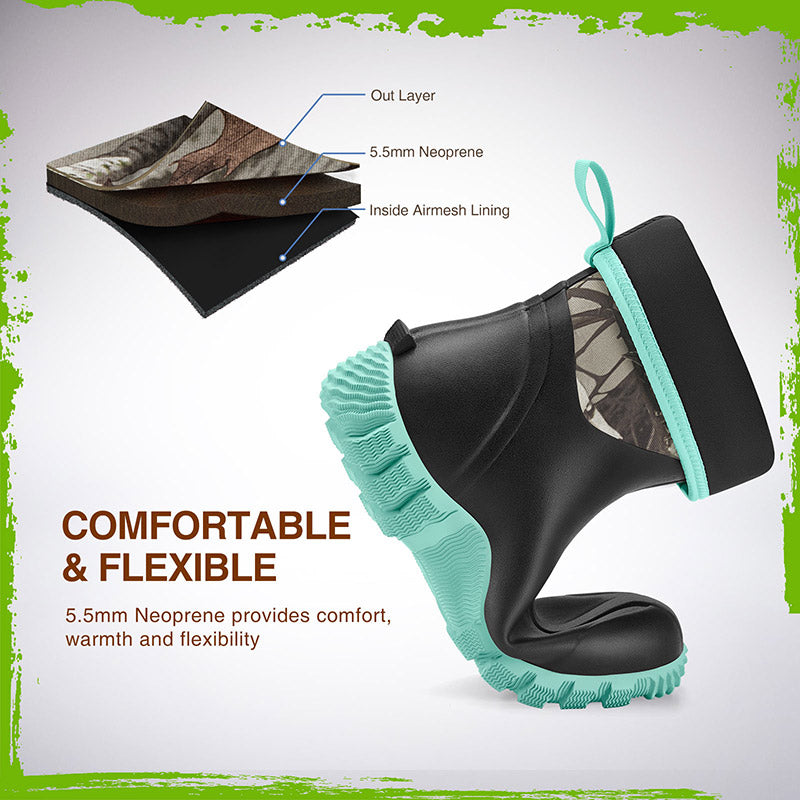 comfortable and flexible rubber boots