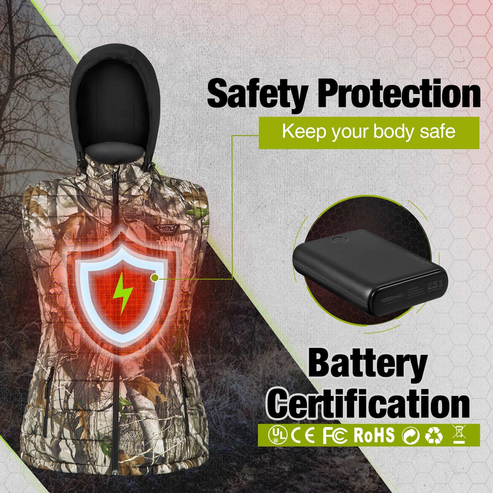 Heated Vest for Women Heated Camo Vest With Battery TideWe