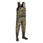 TideWe Hunting Wader Waterfowl Waders (600G & 800G) for Men Women: Camouflage overalls with built-in insulated rubber boots, adjustable suspenders, and chest pocket, ideal for hunting and fishing.