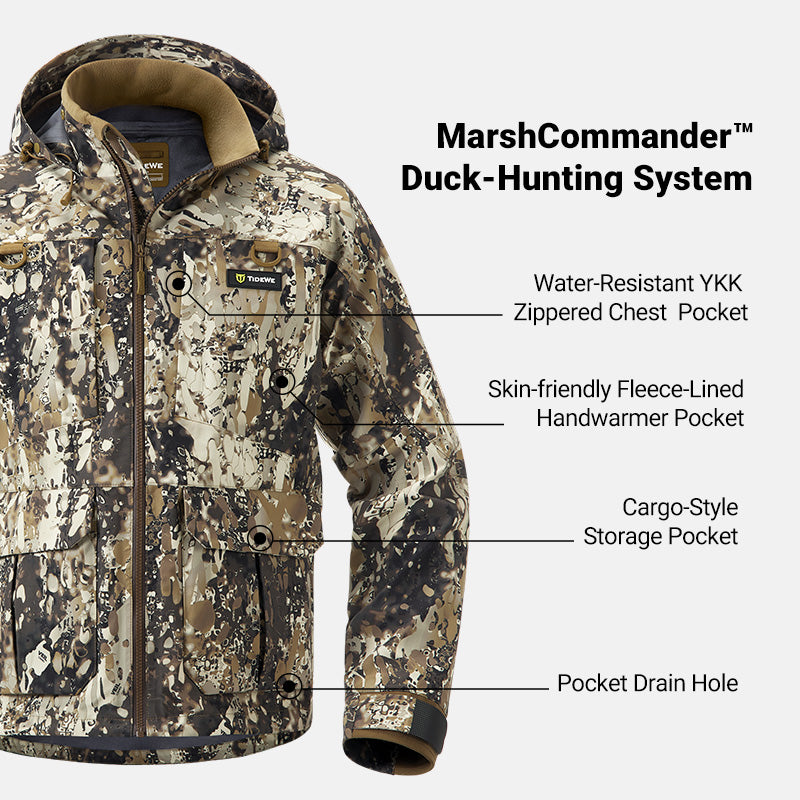 Shell Apparels Waterproof Duck Hunting Jacket | Windproof Hunting Shell Apparel - TIDEWE