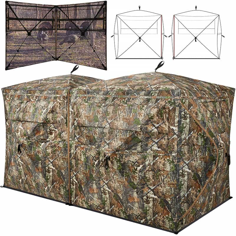 hunting blind structure and inside view