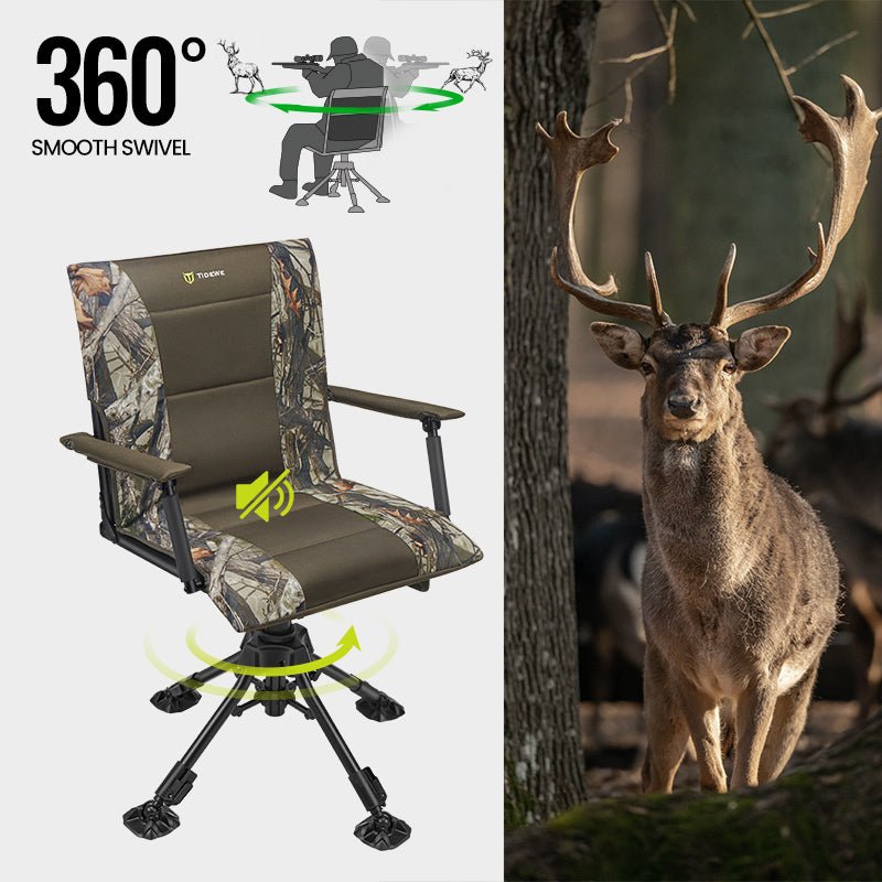 Heated Hunting Chair Swivel Chair With Armrests TideWe