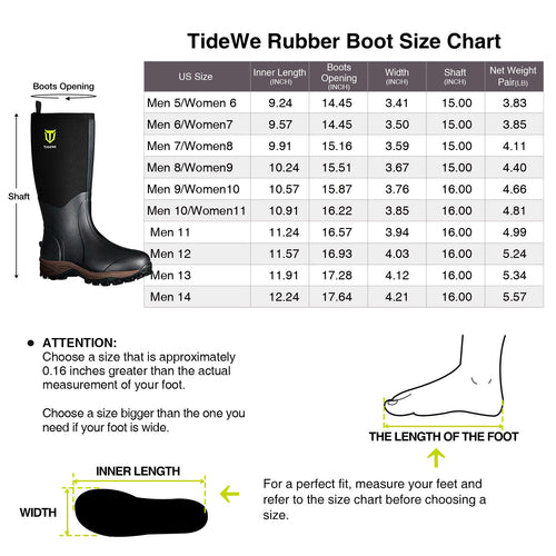 Rubber Neoprene Boots Waterproof Hunting Boots TideWe
