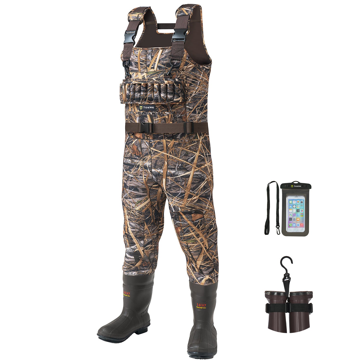 Insulated Chest 5mm Neoprene Waders with Boots - TideWe