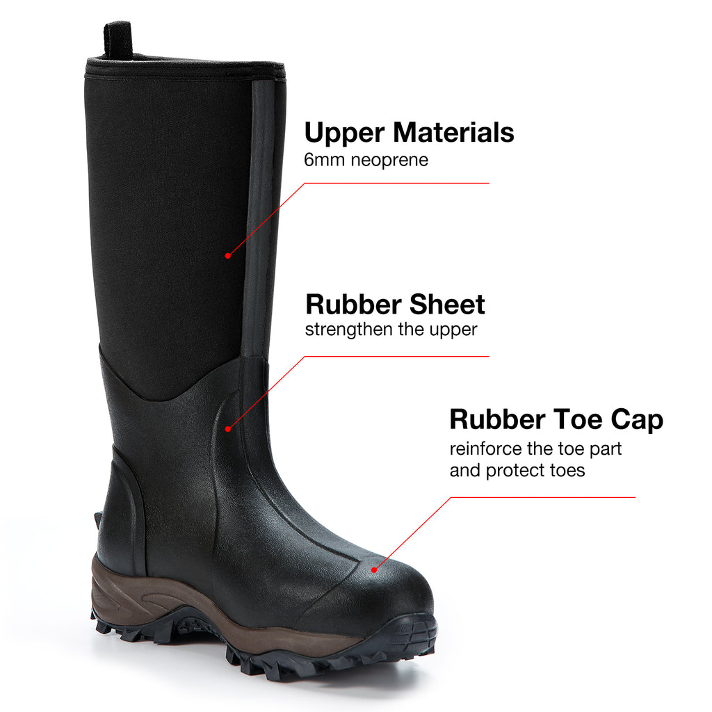 TideWe Rubber Neoprene Boots - Waterproof hunting boots with heat-resistant insulation, lightweight design, and 100% satisfaction guarantee.