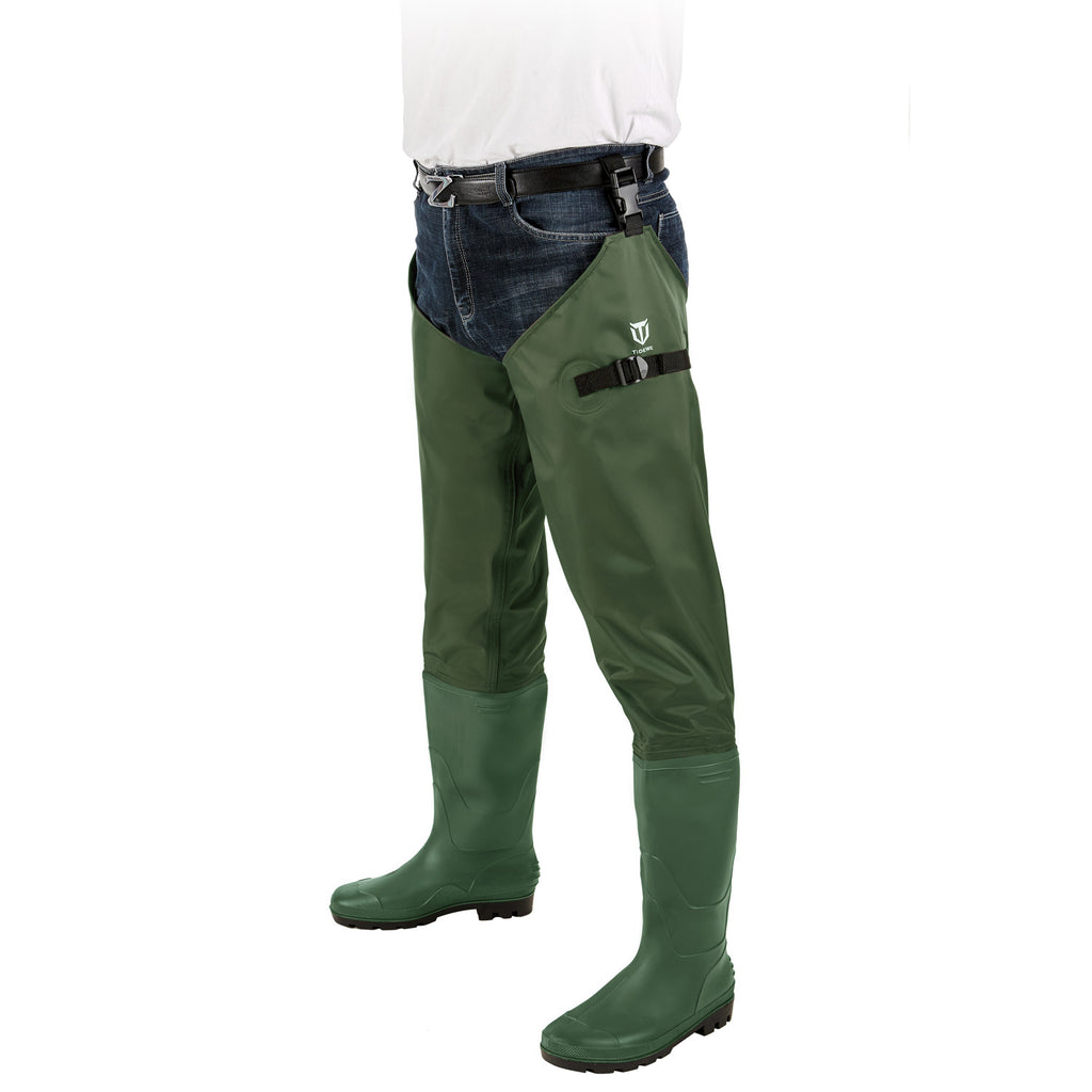 PVC lightweight fishing hip boots side look